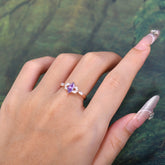 Classic Marquise Cut Amethyst Engagement Ring Sider with 3-stone